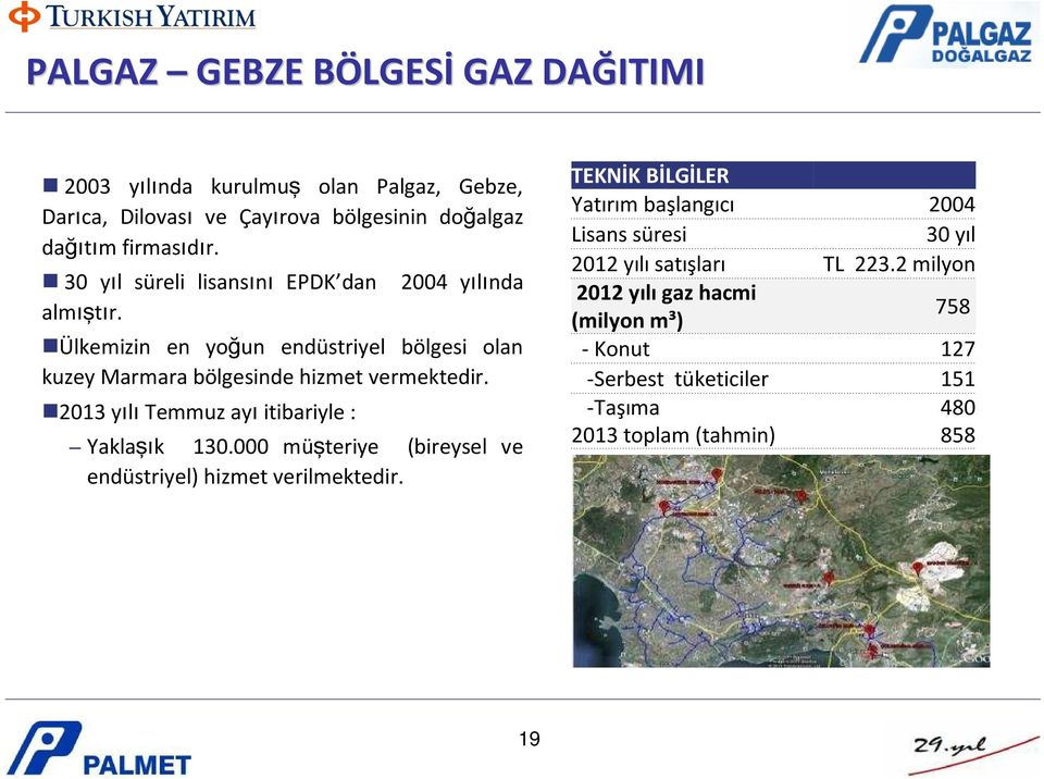 2013 yılı Temmuz ayı itibariyle : Yaklaşık 130.000 müşteriye (bireysel ve endüstriyel) hizmet verilmektedir.