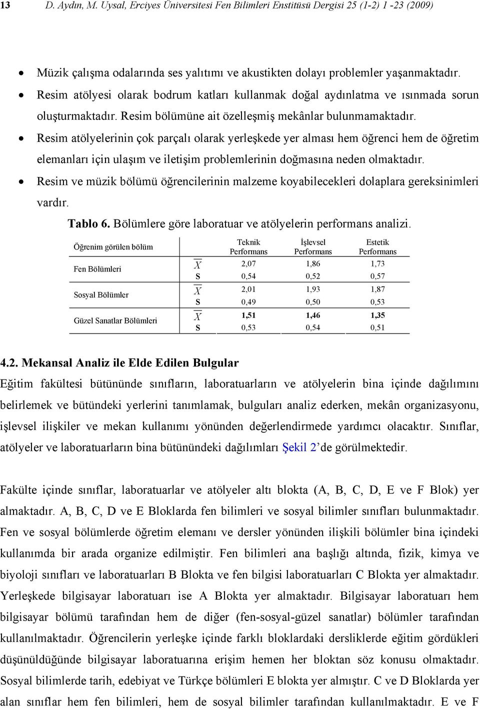 Resim atölyelerinin çok parçalı olarak yerleşkede yer alması hem öğrenci hem de öğretim elemanları için ulaşım ve iletişim problemlerinin doğmasına neden olmaktadır.