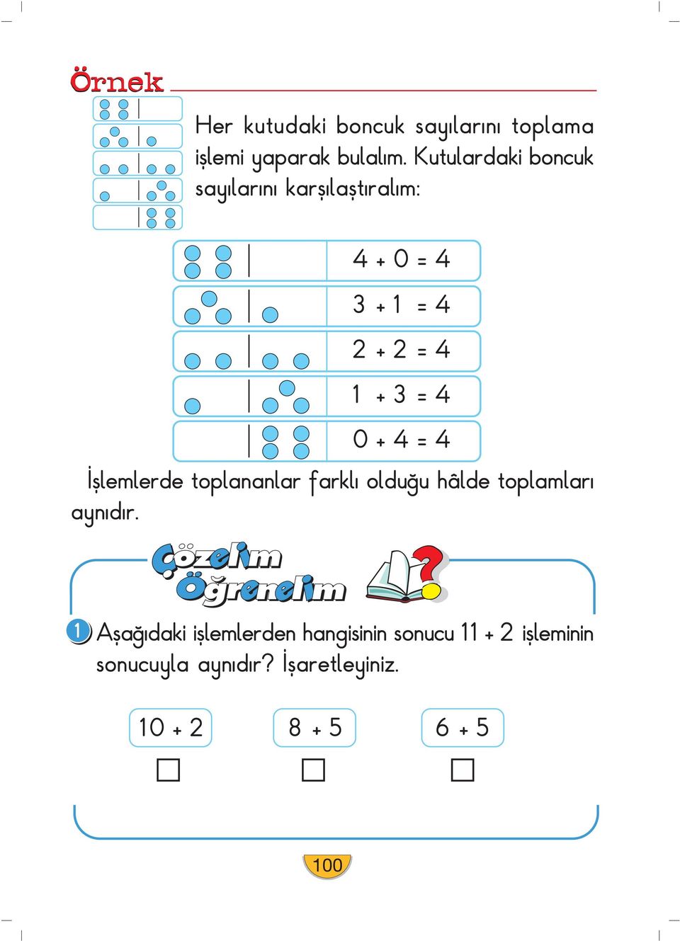 = 4 0 + 4 = 4 fllemlerde toplananlar farkl oldu u hâlde toplamlar ayn d r.