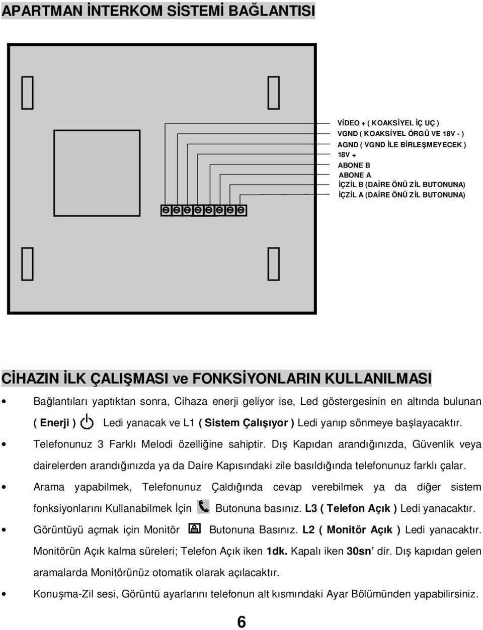 Sistem Çalışıyor ) Ledi yanıp sönmeye başlayacaktır. Telefonunuz 3 Farklı Melodi özelliğine sahiptir.