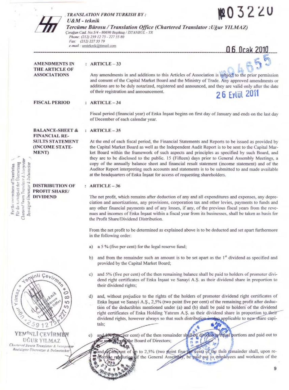 com a J5_JJl:aJ{_~JUJ ' iin _ ~ AMENDMENTS IN THE ARTlCLE OF ASSOCIA TlONS FISCAL PERIOD ARTlCLE - 33,~~').";, ~ ~ ~ Any ainendments in and additions to this Articles of Association is s}.ij?