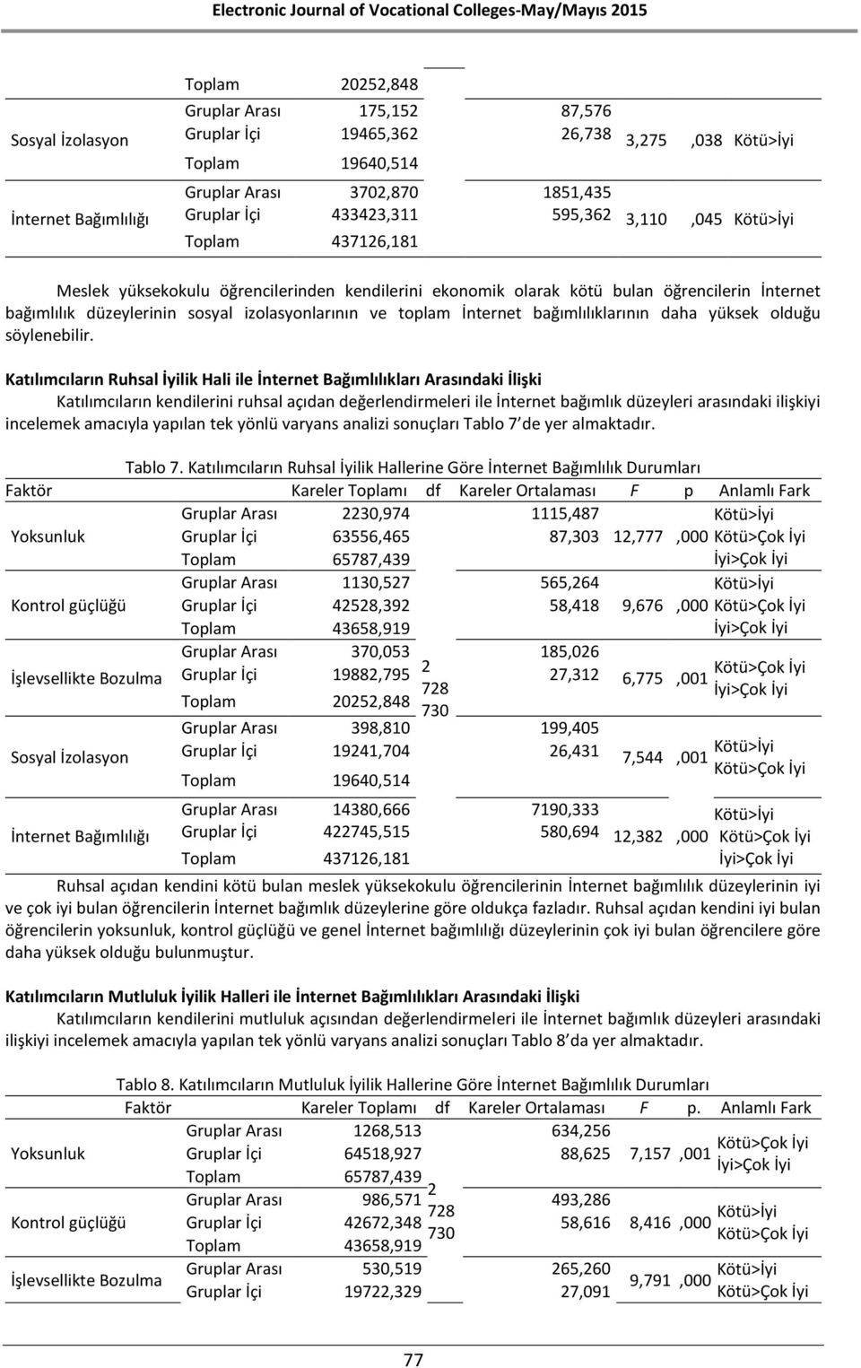 yüksek olduğu söylenebilir.