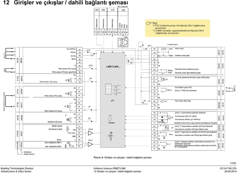 .. 05K30 X3-04 X7-02 03K10 K9 03K57 X6-03 X7-01 Dbr3 Yakıt vanası (V 2) çıkışı Direkt ateşleme için Dbr2 X7-04 03K34 04K77 Pilot vanası (PV) çıkışı K7 µc + - A K4 Geri bildirim girişi POC 03K105