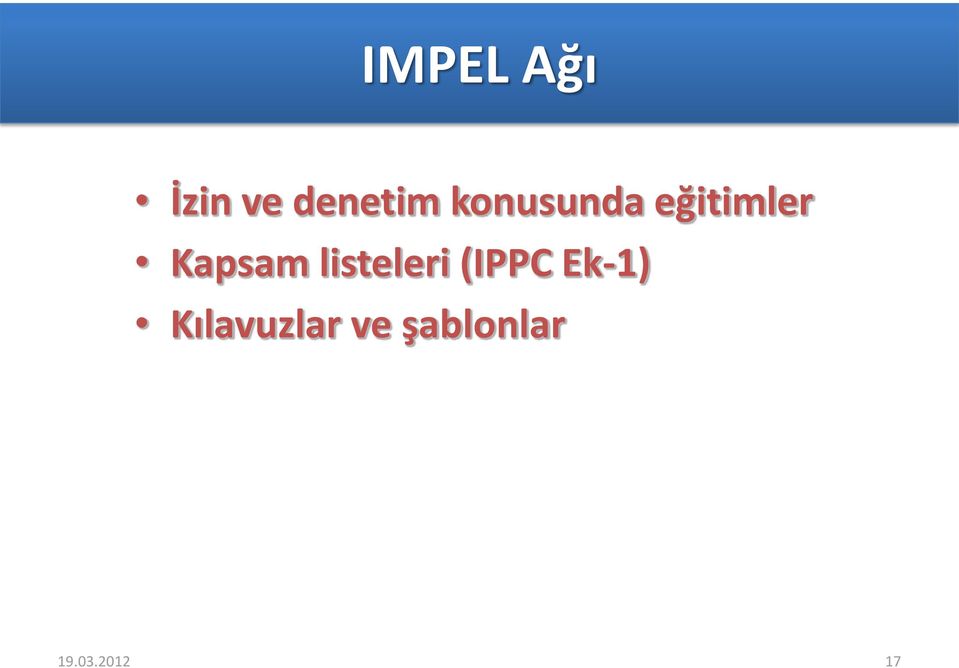 listeleri (IPPC Ek-1)