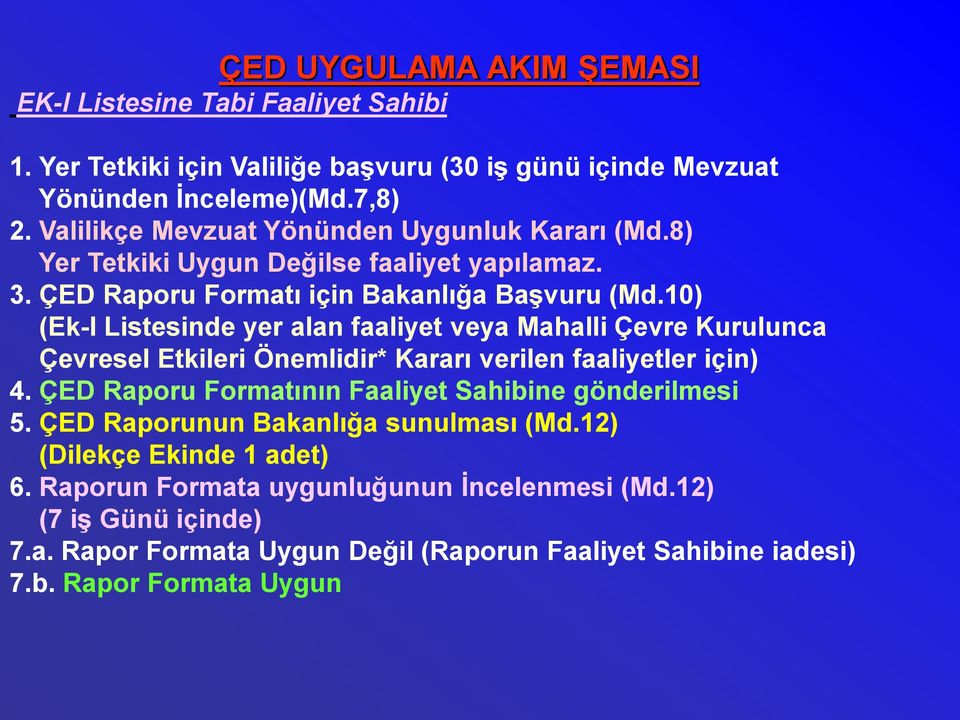 10) (Ek-I Listesinde yer alan faaliyet veya Mahalli Çevre Kurulunca Çevresel Etkileri Önemlidir* Kararı verilen faaliyetler için) 4.