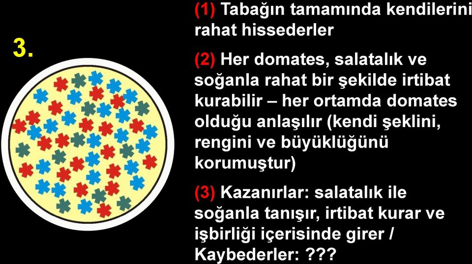 anlaşılır (kendi şeklini, rengini ve büyüklüğünü korumuştur) (3) Kazanırlar: