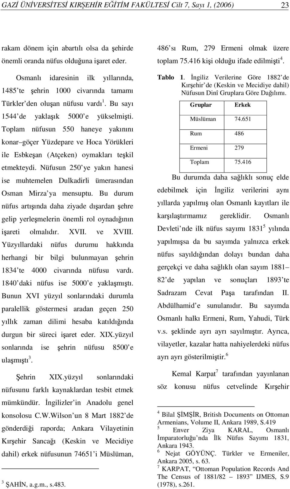 Toplam nüfusun 550 haneye yakınını konar göçer Yüzdepare ve Hoca Yörükleri ile Esbkean (Atçeken) oymakları tekil etmekteydi.