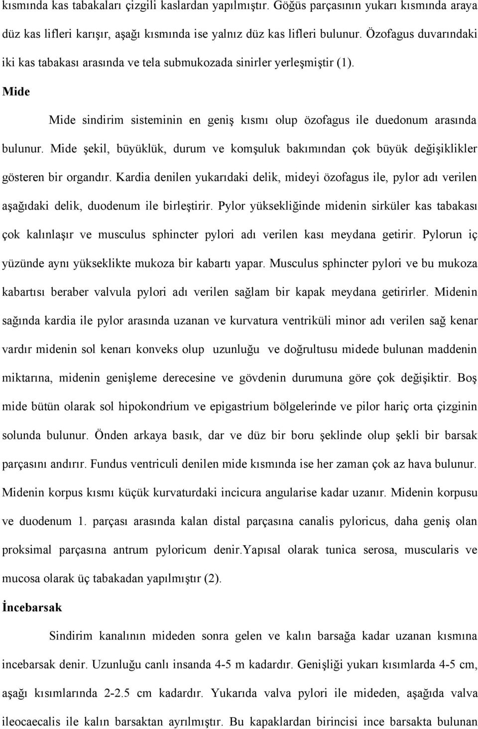 Mide şekil, büyüklük, durum ve komşuluk bakımından çok büyük değişiklikler gösteren bir organdır.