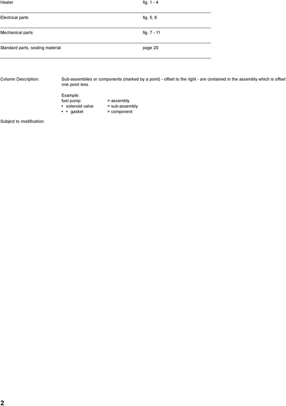 components (marked by a point) - offset to the right - are contained in the assembly which