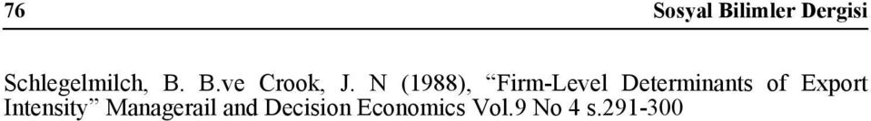 N (1988), Firm-Level Determinants of