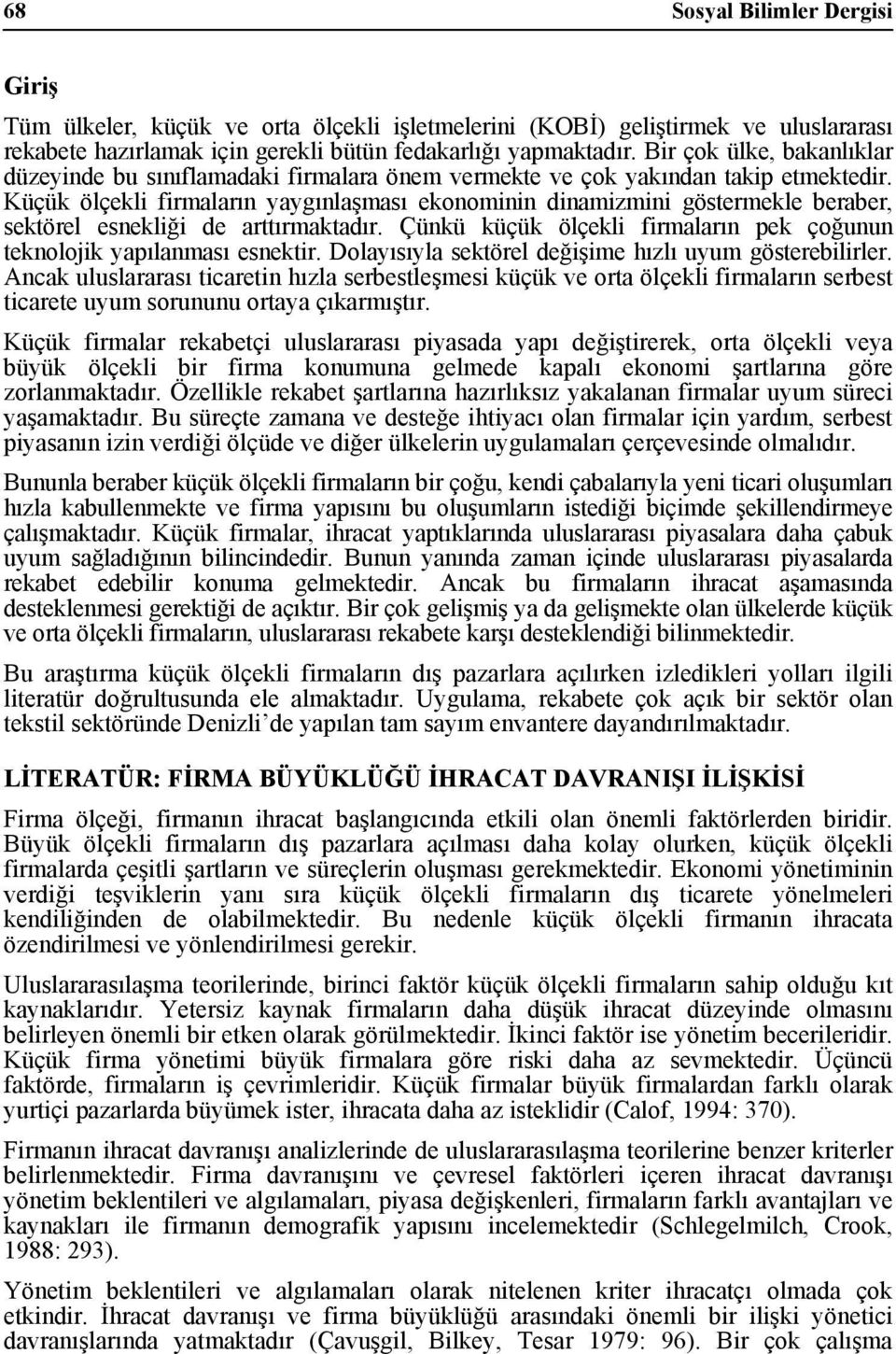 Küçük ölçekli firmaların yaygınlaşması ekonominin dinamizmini göstermekle beraber, sektörel esnekliği de arttırmaktadır. Çünkü küçük ölçekli firmaların pek çoğunun teknolojik yapılanması esnektir.