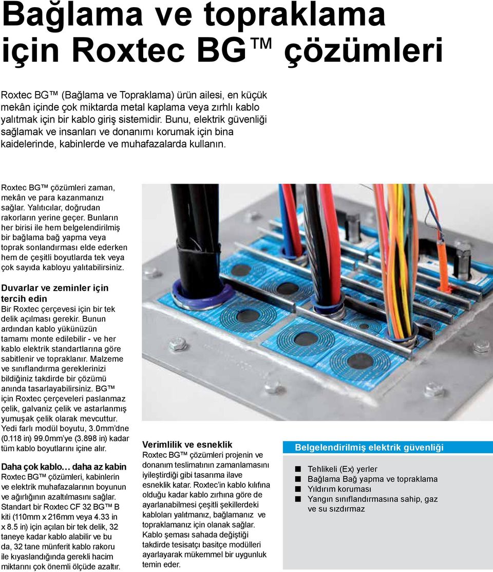 Roxtec BG çözümleri zaman, mekân ve para kazanmanızı sağlar. Yalıtıcılar, doğrudan rakorların yerine geçer.