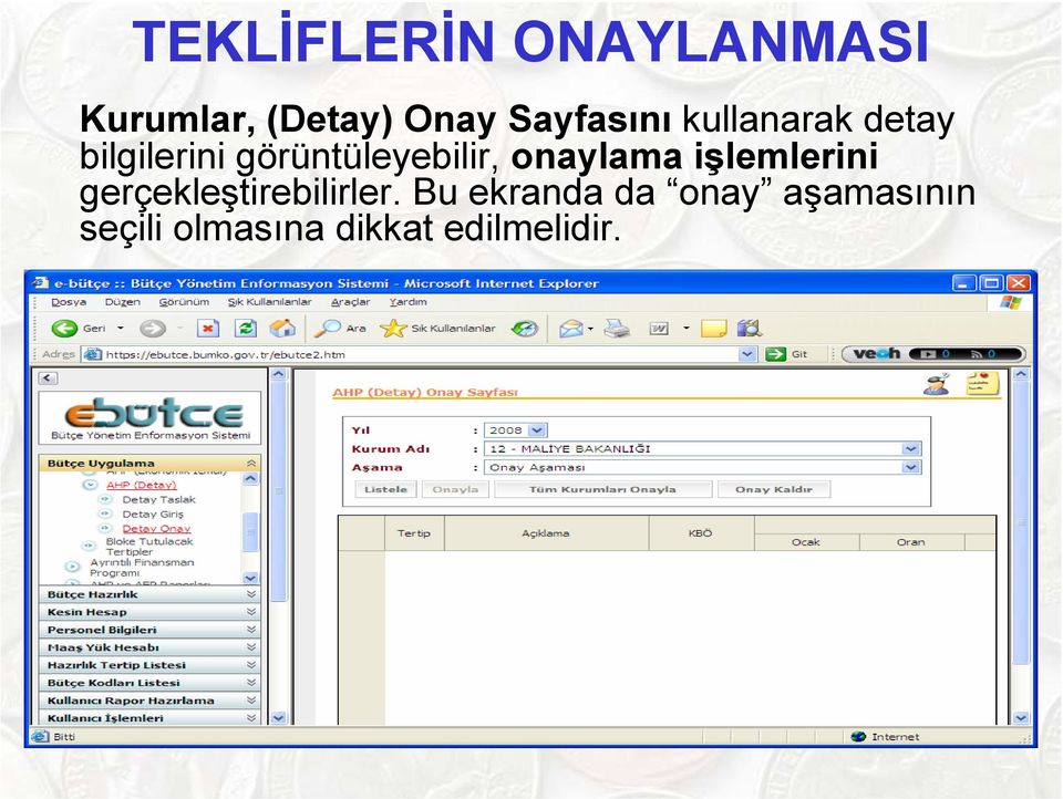 görüntüleyebilir, onaylama işlemlerini