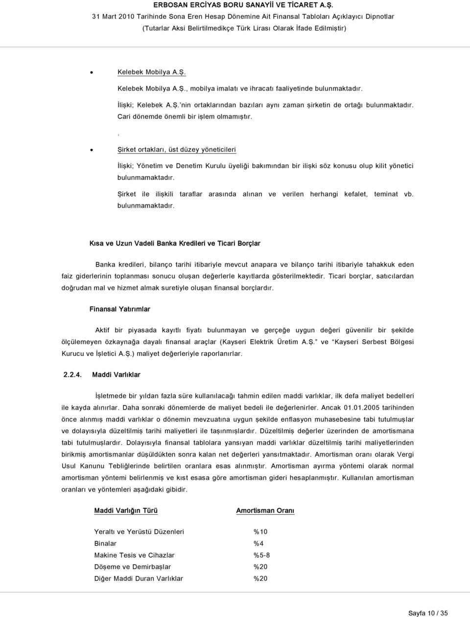 Şirket ile ilişkili taraflar arasında alınan ve verilen herhangi kefalet, teminat vb. bulunmamaktadır.