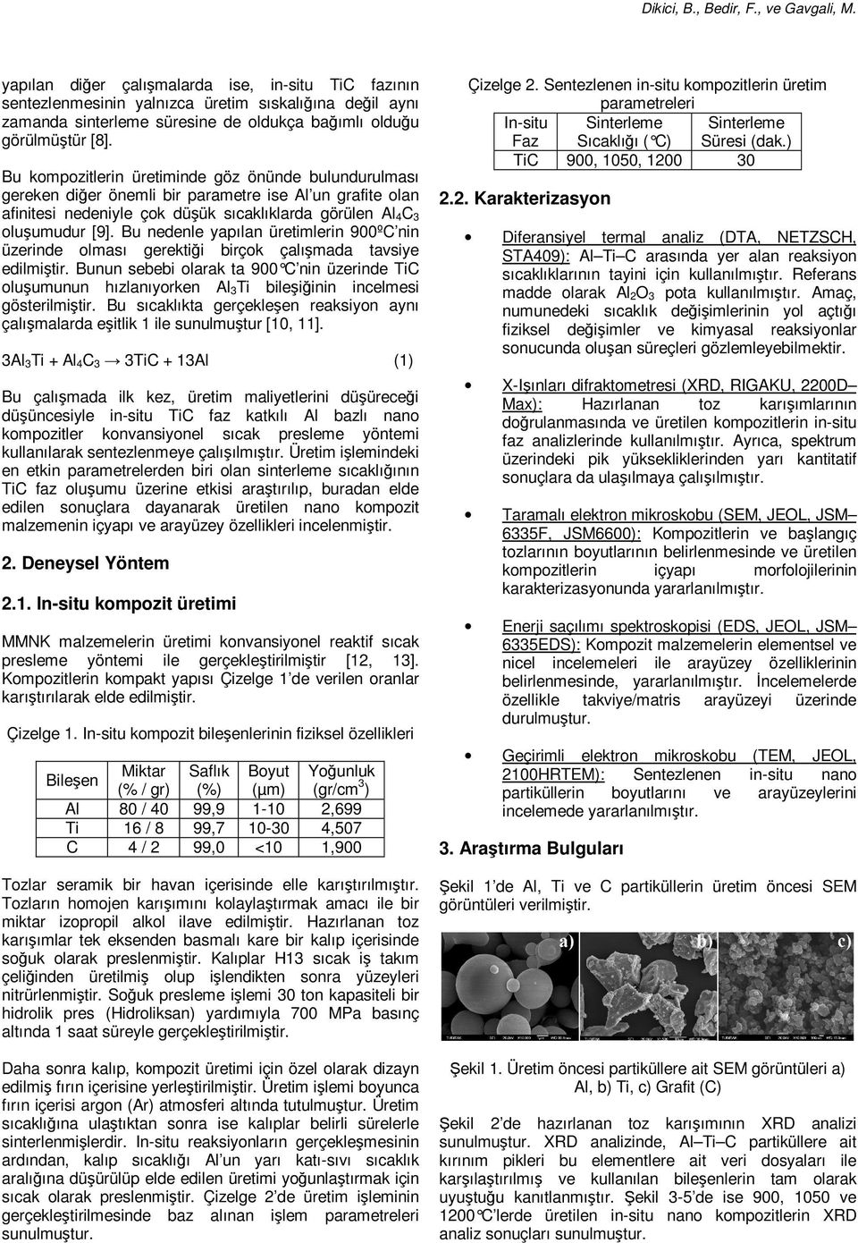 Bu nedenle yapılan üretimlerin 900ºC nin üzerinde olması gerektiği birçok çalışmada tavsiye edilmiştir.