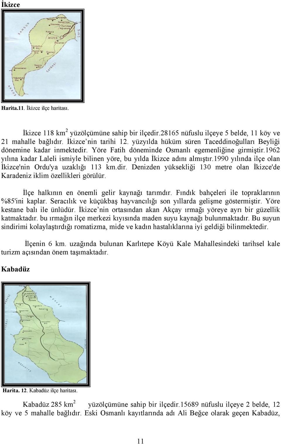 1962 yılına kadar Laleli ismiyle bilinen yöre, bu yılda İkizce adını almıştır.1990 yılında ilçe olan İkizce'nin Ordu'ya uzaklığı 113 km.dir.