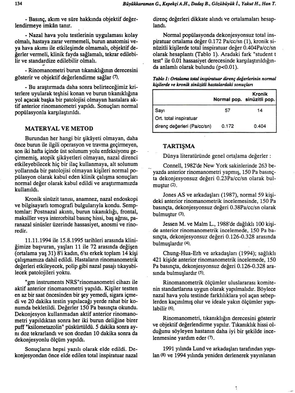 edilebilir ve standardize edilebilir olmalı. - Rinomanometri burun tıkanıklığının derecesini gösterir ve objektif değerlendirme sağlar (7).