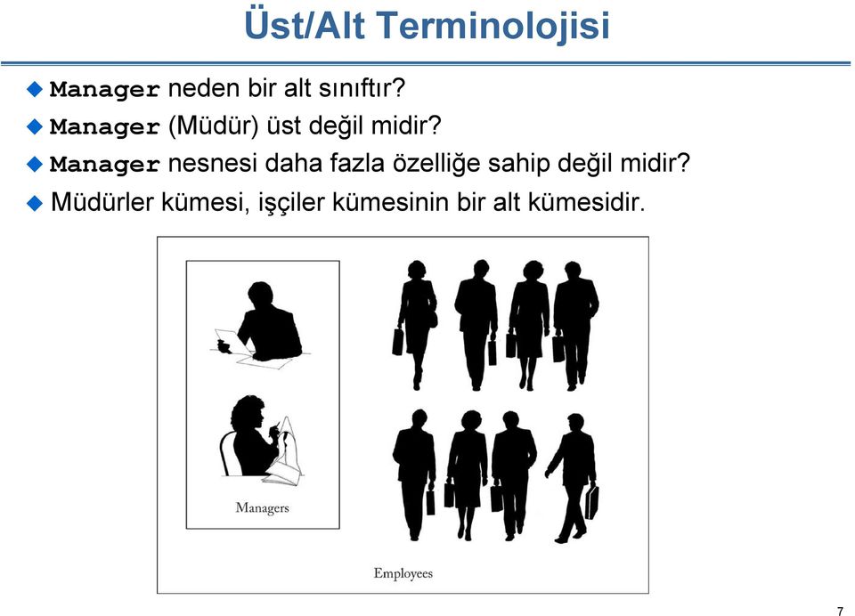 Manager nesnesi daha fazla özelliğe sahip değil