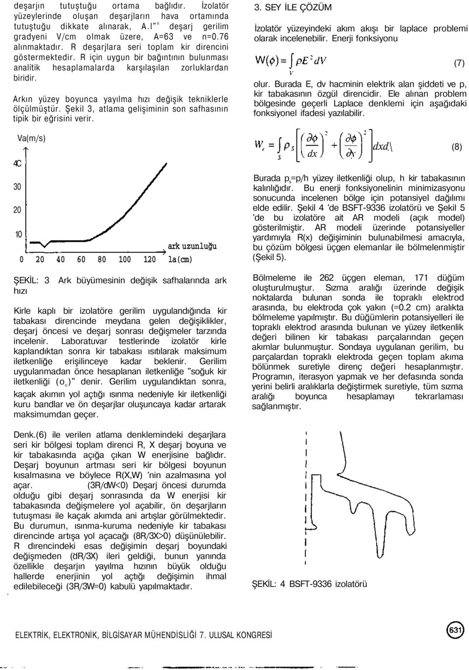 Arkın yüzey boyunca yayılma hızı değişik tekniklerle ölçülmüştür. Şekil 3, atlama gelişiminin son safhasının tipik bir eğrisini verir.