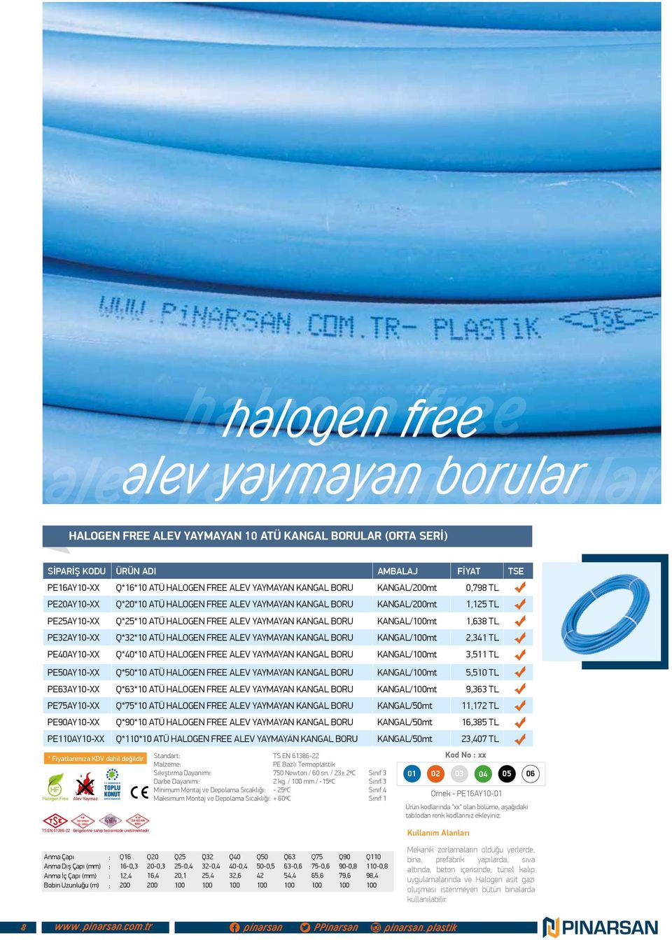 FREE ALEV YAYMAYAN KANGAL BORU KANGAL/mt 2,341 TL PE40AY10-XX Q*40*10 ATÜ HALOGEN FREE ALEV YAYMAYAN KANGAL BORU KANGAL/mt 3,511 TL PEAY10-XX Q**10 ATÜ HALOGEN FREE ALEV YAYMAYAN KANGAL BORU