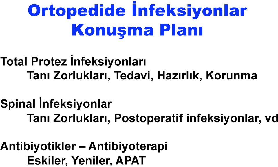 Spinal İnfeksiyonlar Tanı Zorlukları, Postoperatif