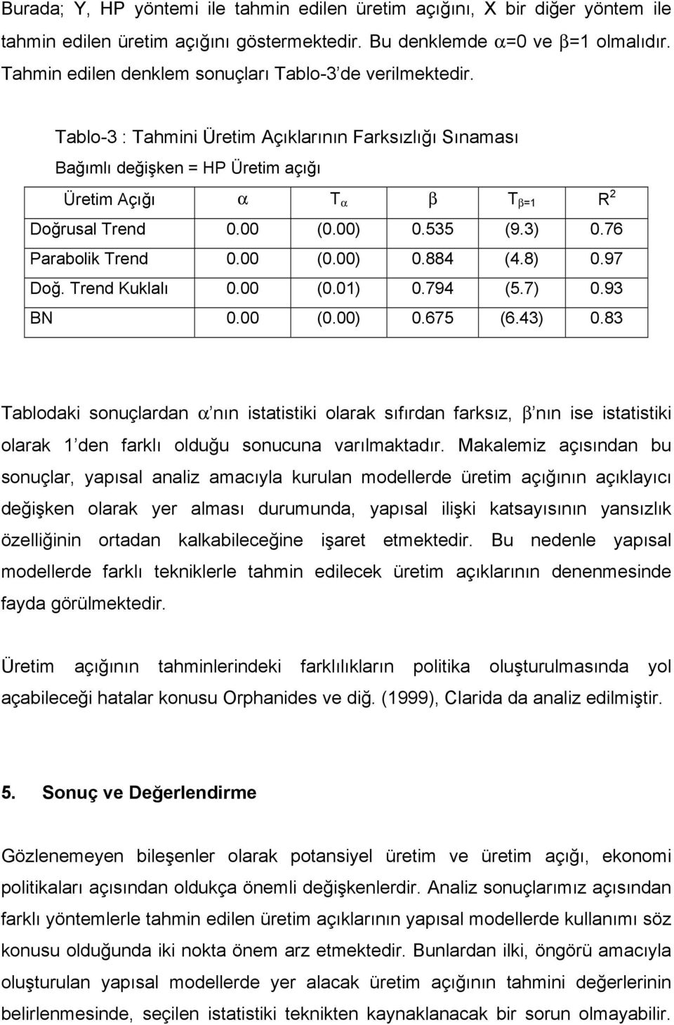 00 (0.00) 0.535 (9.3) 0.76 Parabolik Trend 0.00 (0.00) 0.884 (4.8) 0.97 Doğ. Trend Kuklalı 0.00 (0.01) 0.794 (5.7) 0.93 BN 0.00 (0.00) 0.675 (6.43) 0.