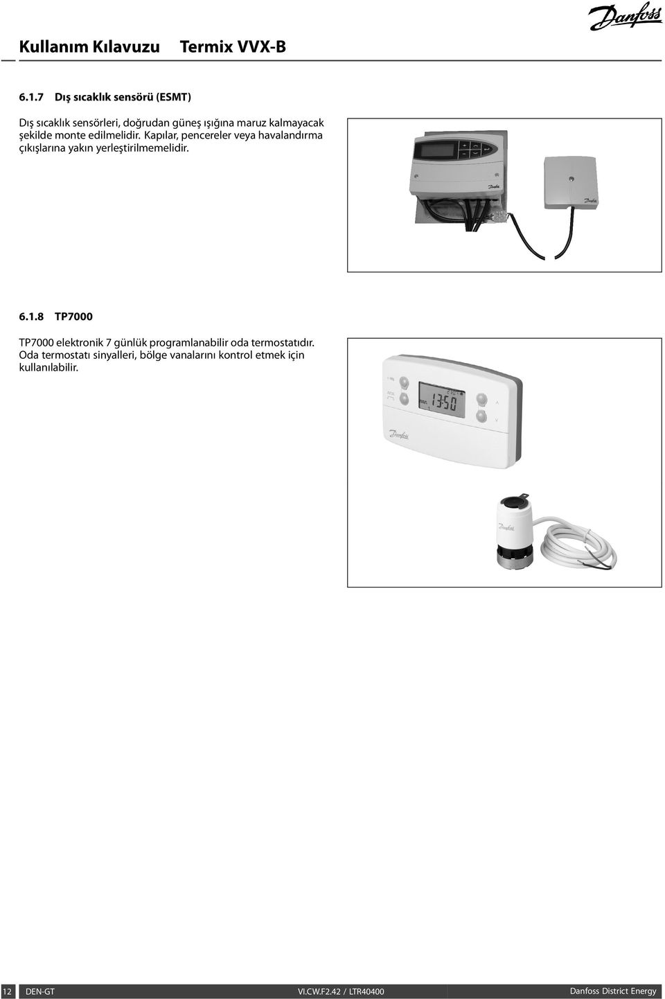 6.1.8 TP7000 TP7000 elektronik 7 günlük programlanabilir oda termostatıdır.