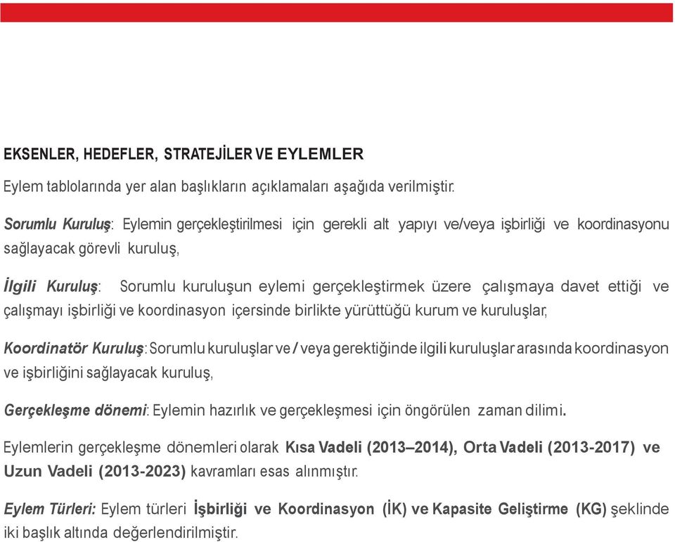 çalışmaya davet ettiği ve çalışmayı işbirliği ve koordinasyon içersinde birlikte yürüttüğü kurum ve kuruluşlar, Koordinatör Kuruluş: Sorumlu kuruluşlar ve / veya gerektiğinde ilgili kuruluşlar