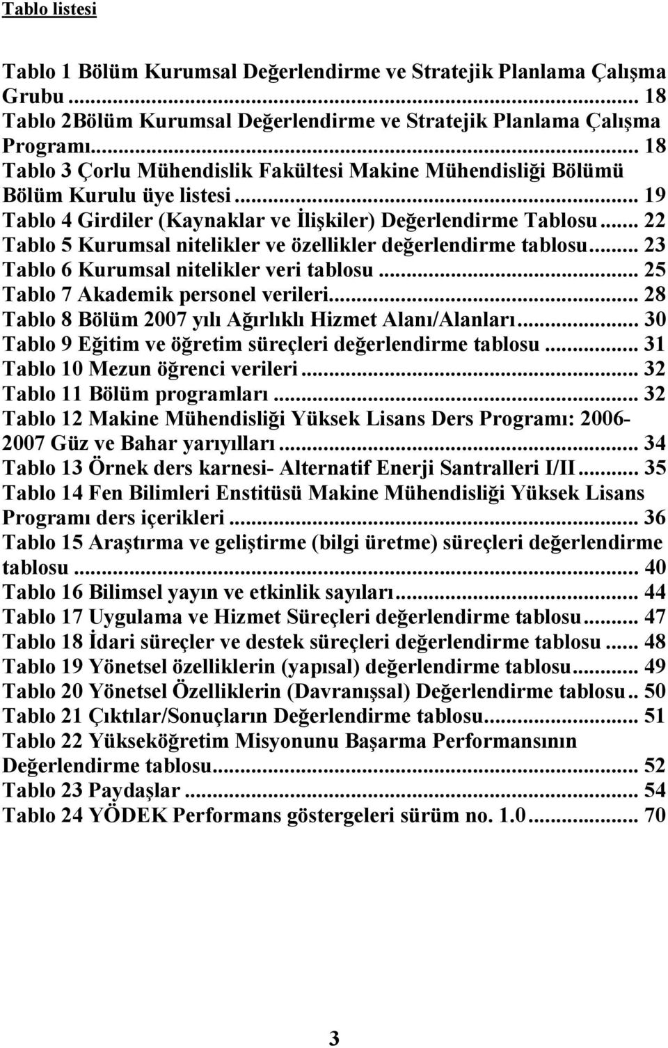 .. 22 Tablo 5 Kurumsal ntelkler ve özellkler değerlendrme tablosu... 23 Tablo 6 Kurumsal ntelkler ver tablosu... 25 Tablo 7 Akademk personel... 28 Tablo 8 Bölüm ı Ağırlıklı Hzmet Alanı/Alanları.