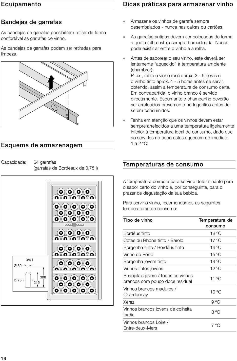 As garrafas antigas devem ser colocadas de forma a que a rolha esteja sempre humedecida. Nunca pode existir ar entre o vinho e a rolha.