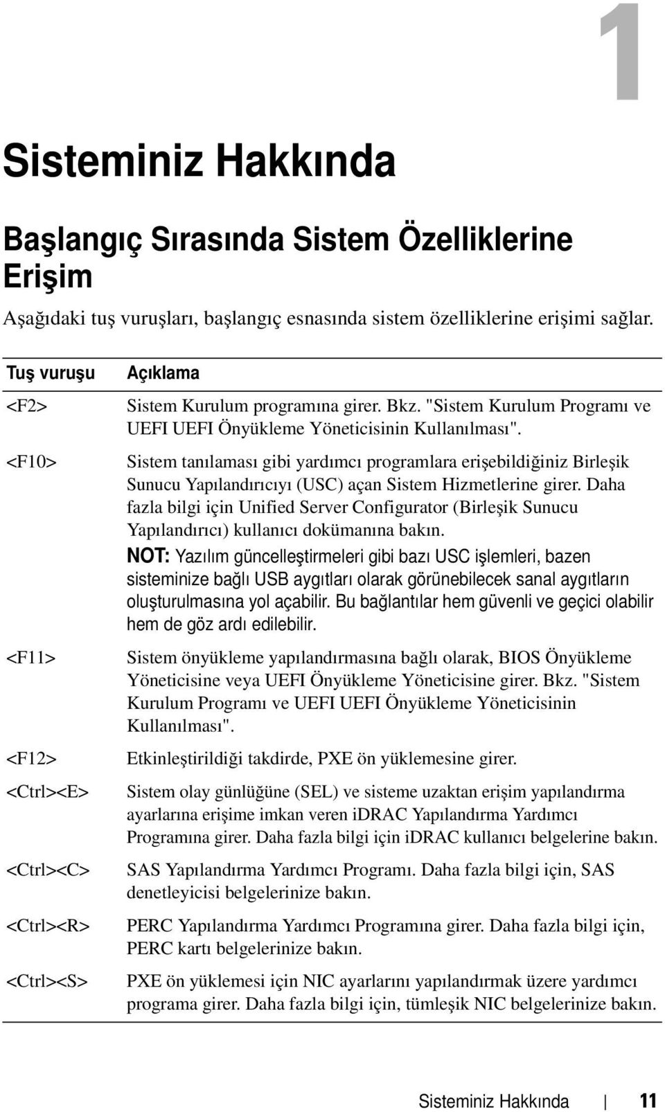 Sistem tanılaması gibi yardımcı programlara erişebildiğiniz Birleşik Sunucu Yapılandırıcıyı (USC) açan Sistem Hizmetlerine girer.