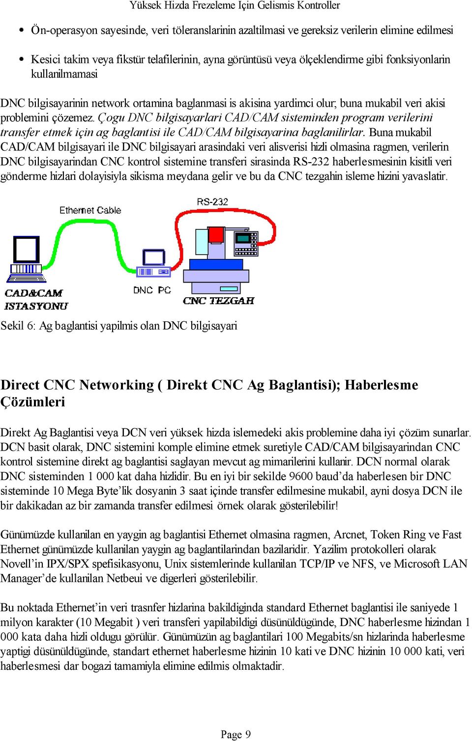 Çogu DNC bilgisayarlari CAD/CAM sisteminden program verilerini transfer etmek için ag baglantisi ile CAD/CAM bilgisayarina baglanilirlar.