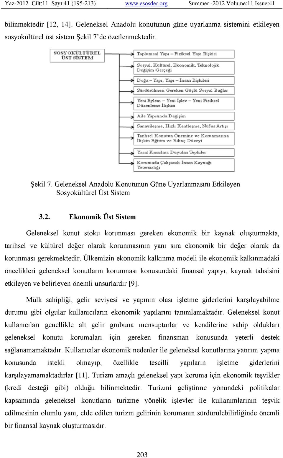 Ekonomik Üst Sistem Geleneksel konut stoku korunması gereken ekonomik bir kaynak oluşturmakta, tarihsel ve kültürel değer olarak korunmasının yanı sıra ekonomik bir değer olarak da korunması