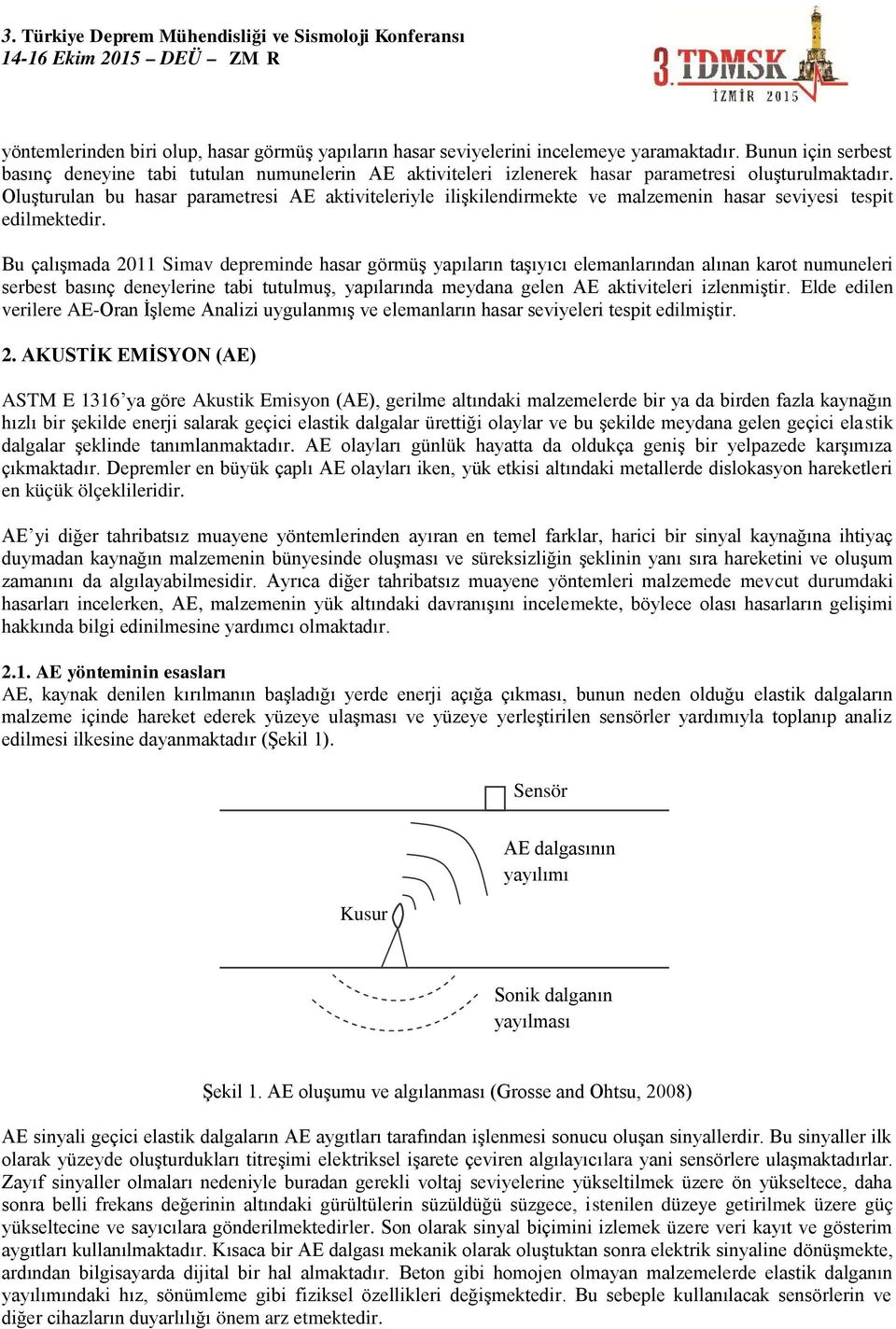 Oluşturulan bu hasar parametresi AE aktiviteleriyle ilişkilendirmekte ve malzemenin hasar seviyesi tespit edilmektedir.