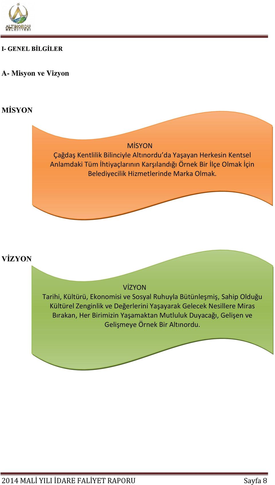 VİZYON VİZYON Tarihi, Kültürü, Ekonomisi ve Sosyal Ruhuyla Bütünleşmiş, Sahip Olduğu Kültürel Zenginlik ve Değerlerini Yaşayarak