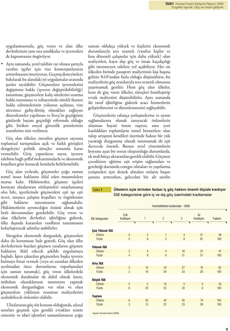 Geçmiş deneyimlere bakılarak bu alandaki iyi uygulamalar arasında şunlar sayılabilir: Göçmenlere işverenlerini değiştirme hakkı (işveren değiştirilebilirliği) tanınması, göçmenlere kalış sürelerini