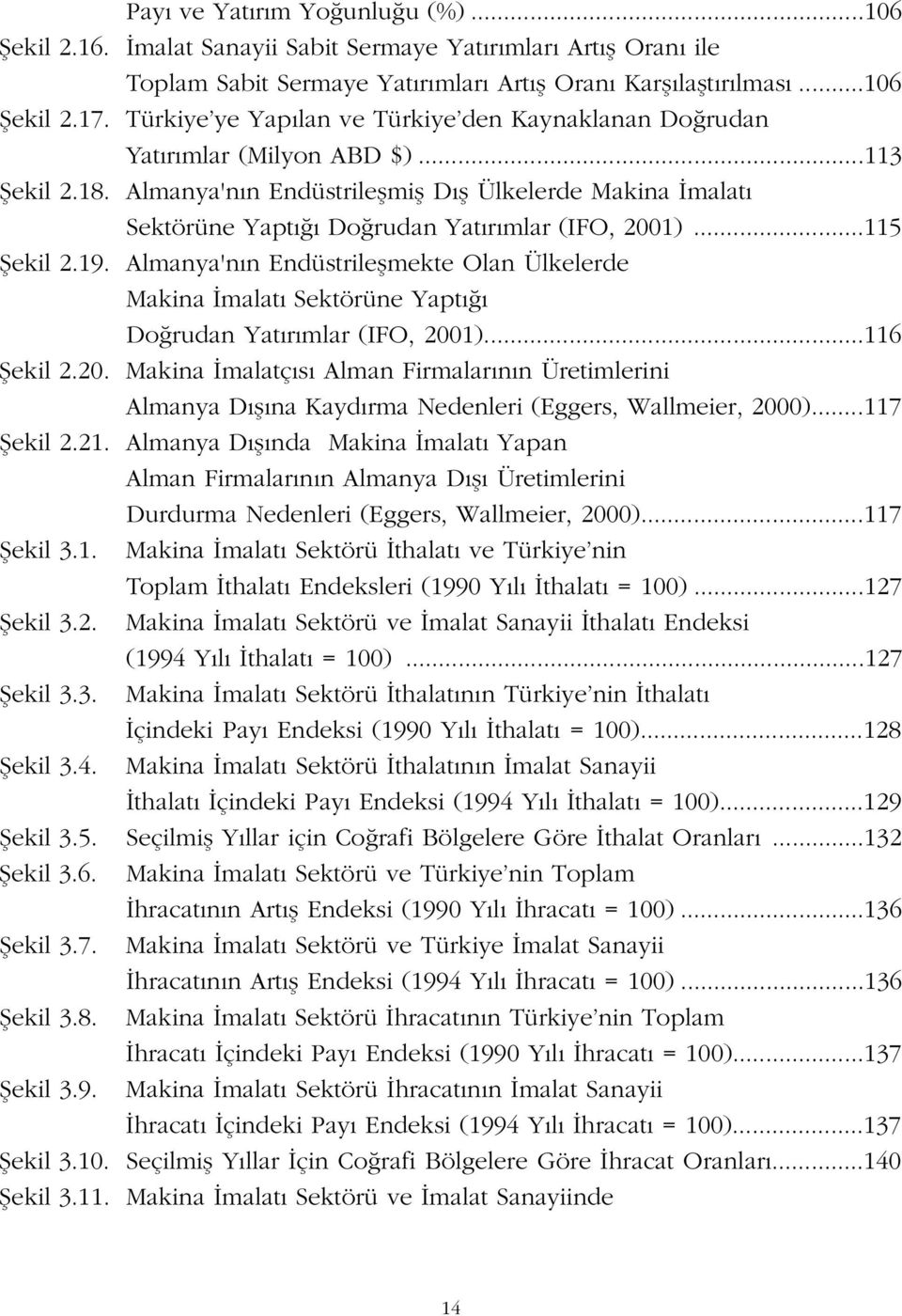 Almanya'n n Endüstrileflmifl D fl Ülkelerde Makina malat Sektörüne Yapt Do rudan Yat r mlar (IFO, 2001)...115 fiekil 2.19.