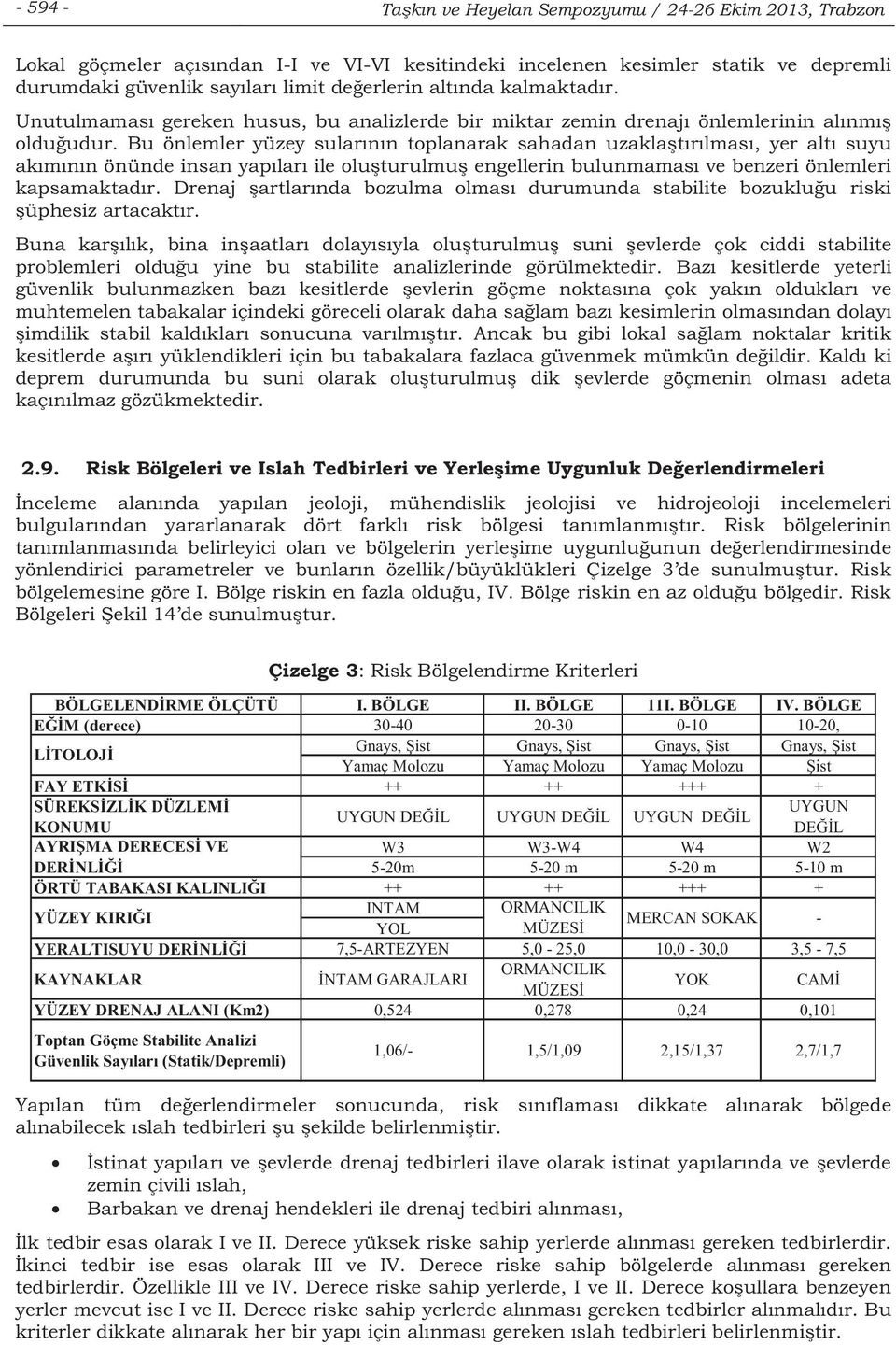 Bu önlemler yüzey sularnn toplanarak sahadan uzaklatrlmas, yer alt suyu akmnn önünde insan yaplar ile oluturulmu engellerin bulunmamas ve benzeri önlemleri kapsamaktadr.