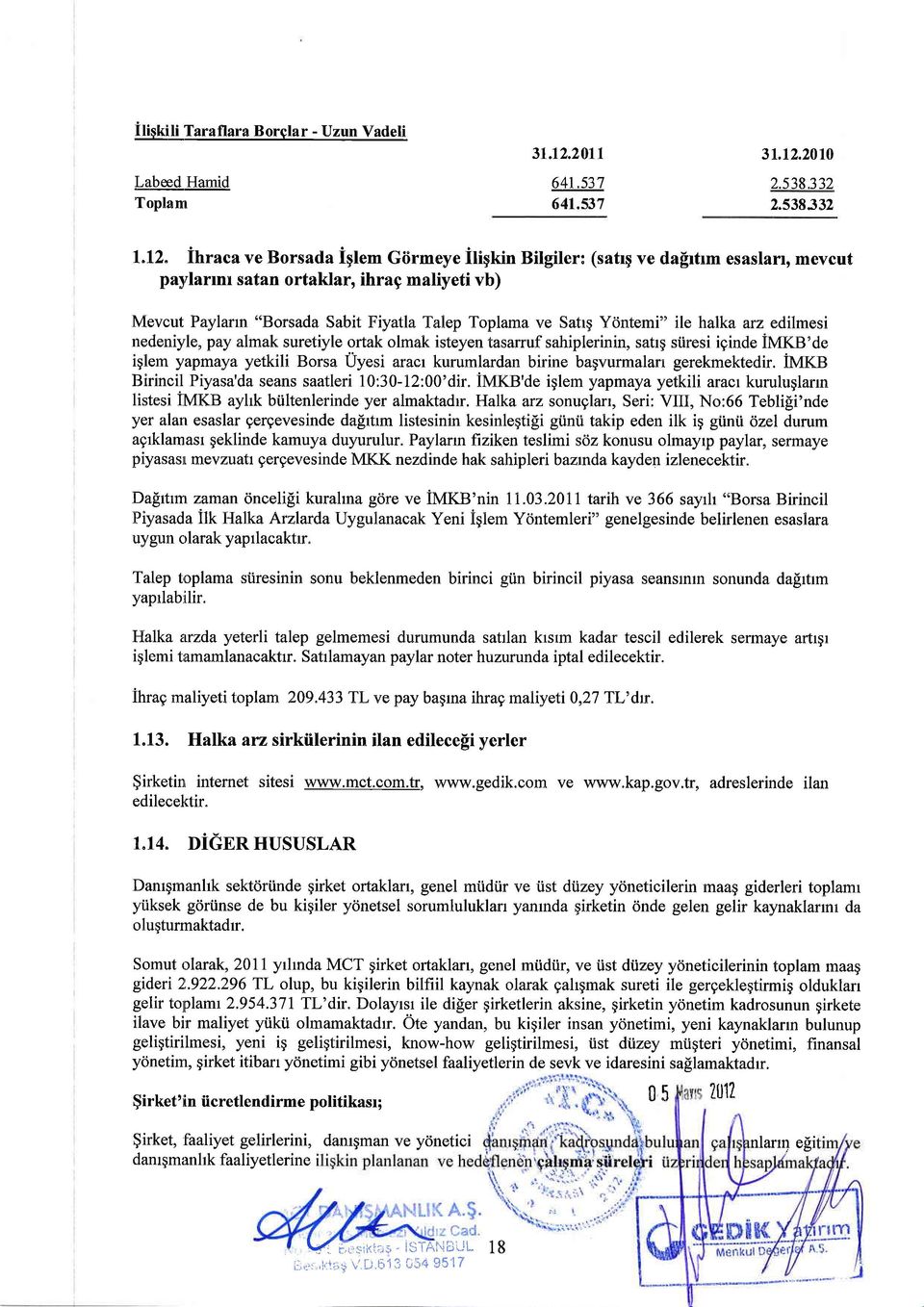 Ycintemi" ile halka arz edilmesi nedeniyle, pay almak suretiyle ortak olmak isteyen tasarruf sahiplerinin, safig siiresi iginde imkb'de iglem yapmaya yetkili Borsa Uyesi araer kurumlardan birine