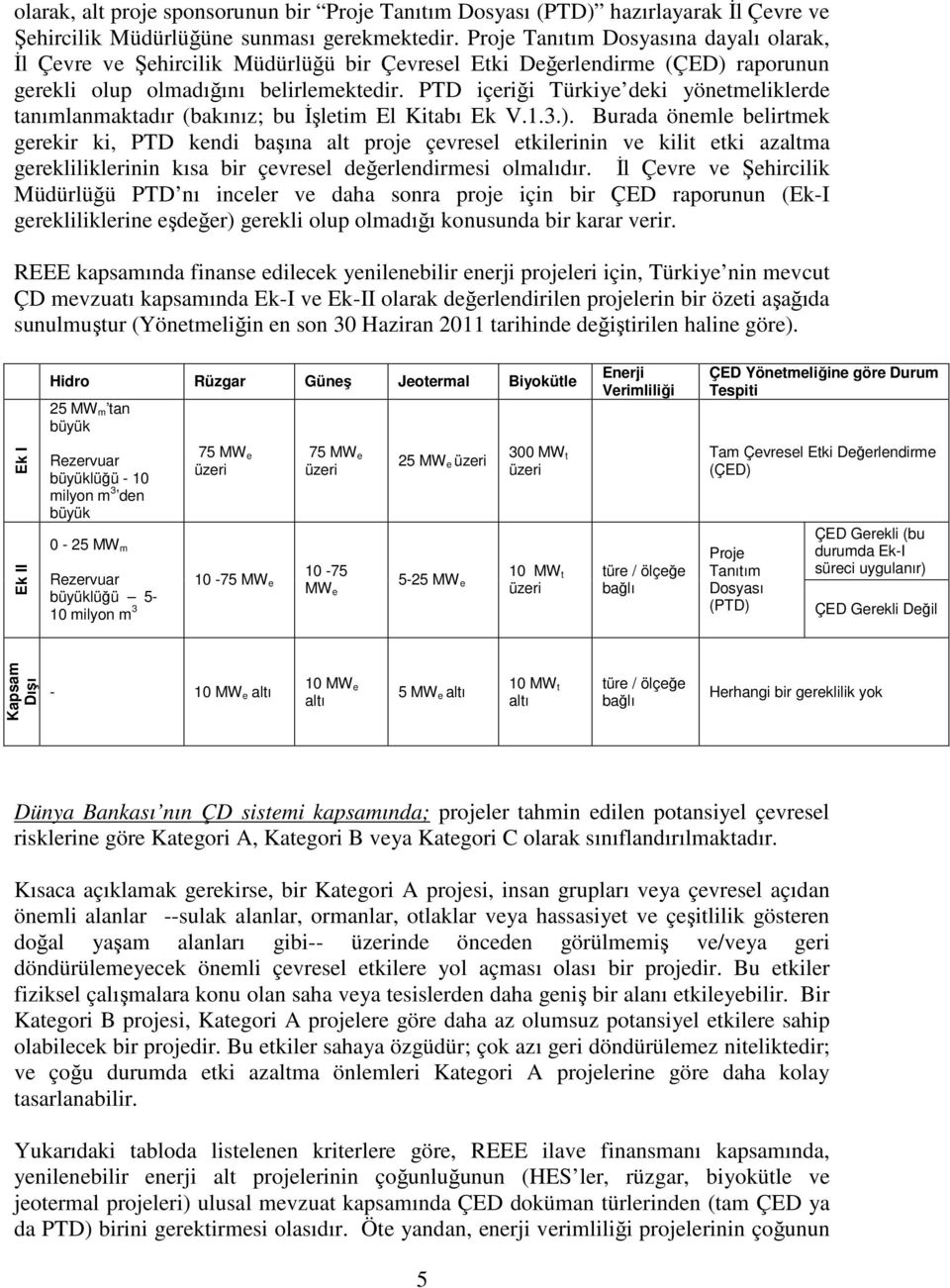 PTD içeriği Türkiye deki yönetmeliklerde tanımlanmaktadır (bakınız; bu İşletim El Kitabı Ek V.1.3.).