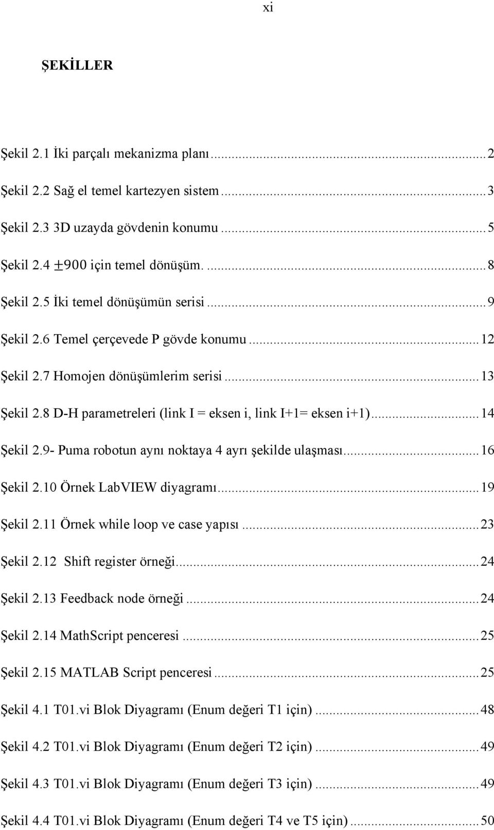 .. 14 Şekil 2.9- Puma robotun aynı noktaya 4 ayrı şekilde ulaşması... 16 Şekil 2.10 Örnek LabVIEW diyagramı... 19 Şekil 2.11 Örnek while loop ve case yapısı... 23 Şekil 2.12 Shift register örneği.