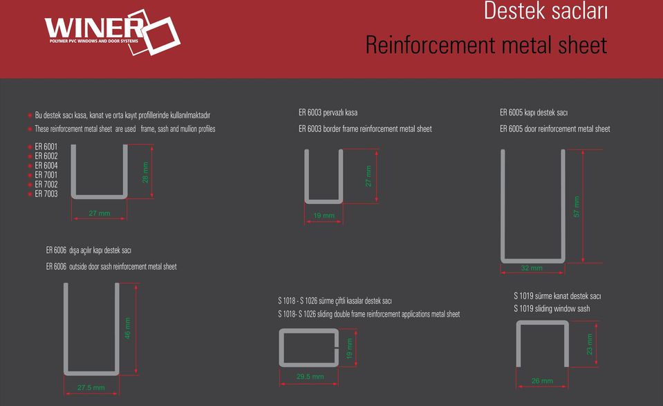 metal sheet ER 00 ER 00 ER 00 ER 00 ER 00 ER 00 8 9 ER 00 dýþa açýlýr kapý destek sacý ER 00 outside door sash reinforcement metal sheet S 08 - S 0