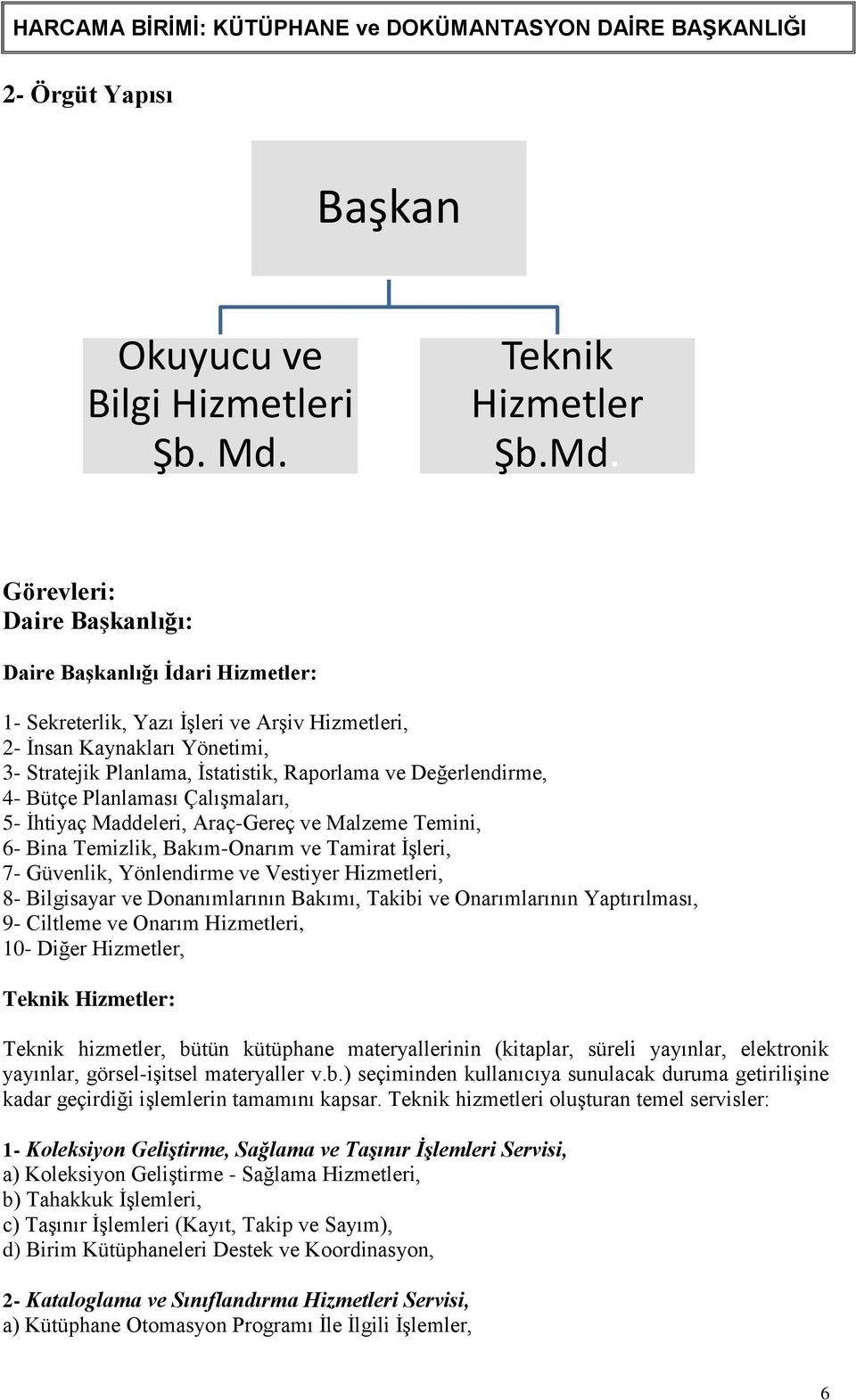 Görevleri: Daire BaĢkanlığı: Daire BaĢkanlığı Ġdari Hizmetler: 1- Sekreterlik, Yazı ĠĢleri ve ArĢiv Hizmetleri, 2- Ġnsan Kaynakları Yönetimi, 3- Stratejik Planlama, Ġstatistik, Raporlama ve