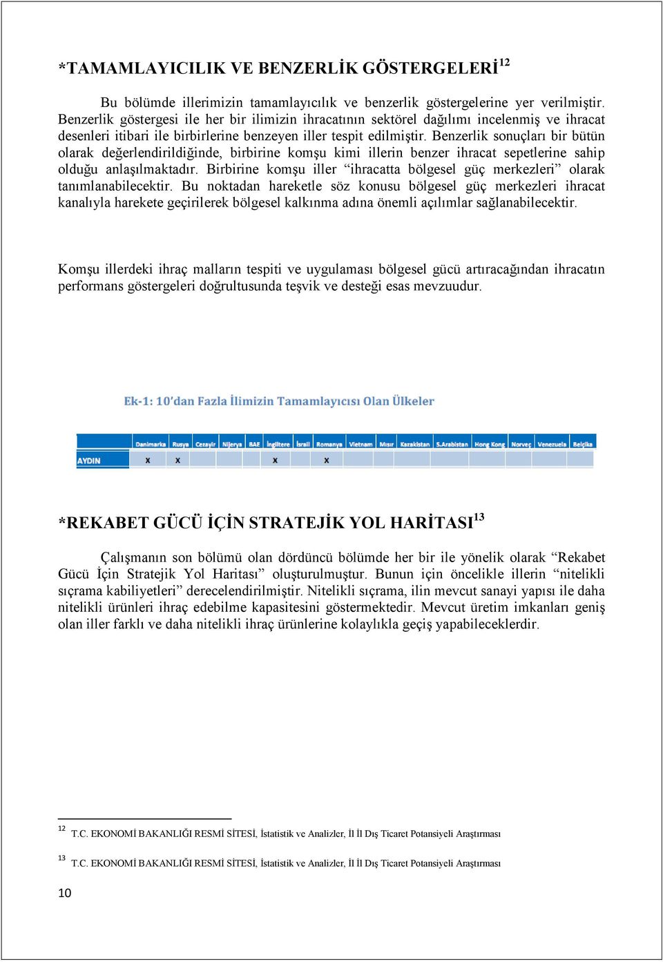 Benzerlik sonuçları bir bütün olarak değerlendirildiğinde, birbirine komşu kimi illerin benzer ihracat sepetlerine sahip olduğu anlaşılmaktadır.