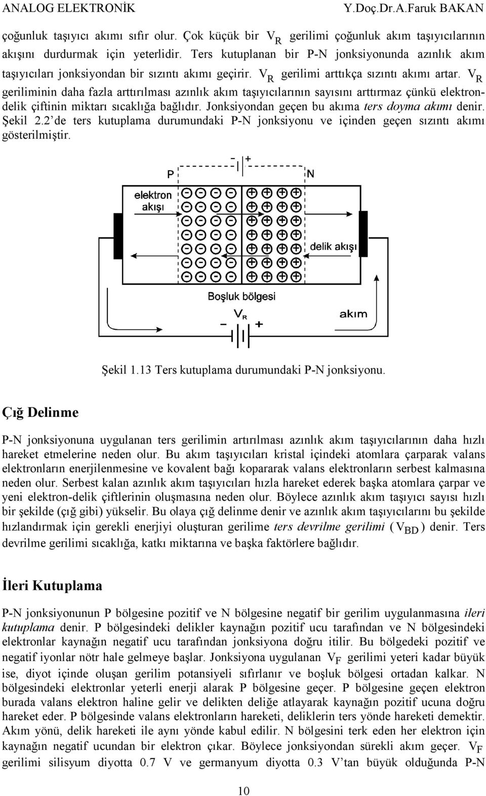 VR geriliminin daha fazla arttırılması azınlık akım taşıyıcılarının sayısını arttırmaz çünkü elektrondelik çiftinin miktarı sıcaklığa bağlıdır. Jonksiyondan geçen bu akıma ters doyma akımı denir.