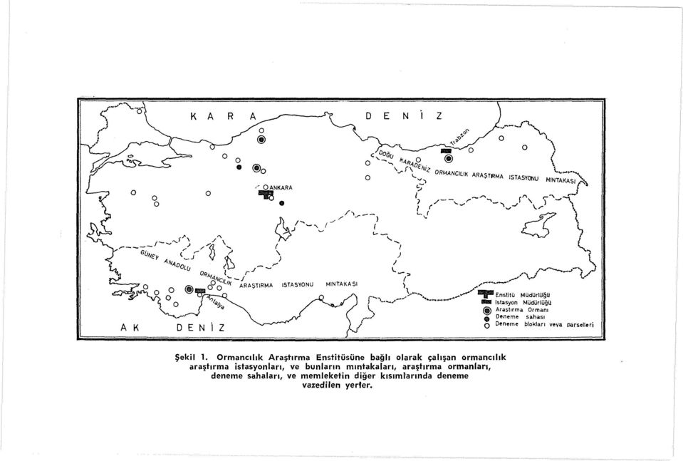 .. L'""-J -,. - @llf!o O ll( ARAŞTIRMA ISTASYONU MINTAKASI {,.,...-...,._.//~ l ' '"(!..,...,.,...,.,._...- ---... ~.-...- --Enstitü MüdUrlUğU t Illa lstosyon MUdUrlüğü D E N i Z @ Ara$tlrma Ormanı 0 Deneme sahası O Deneme blokları veya parselteri Şekil 1.