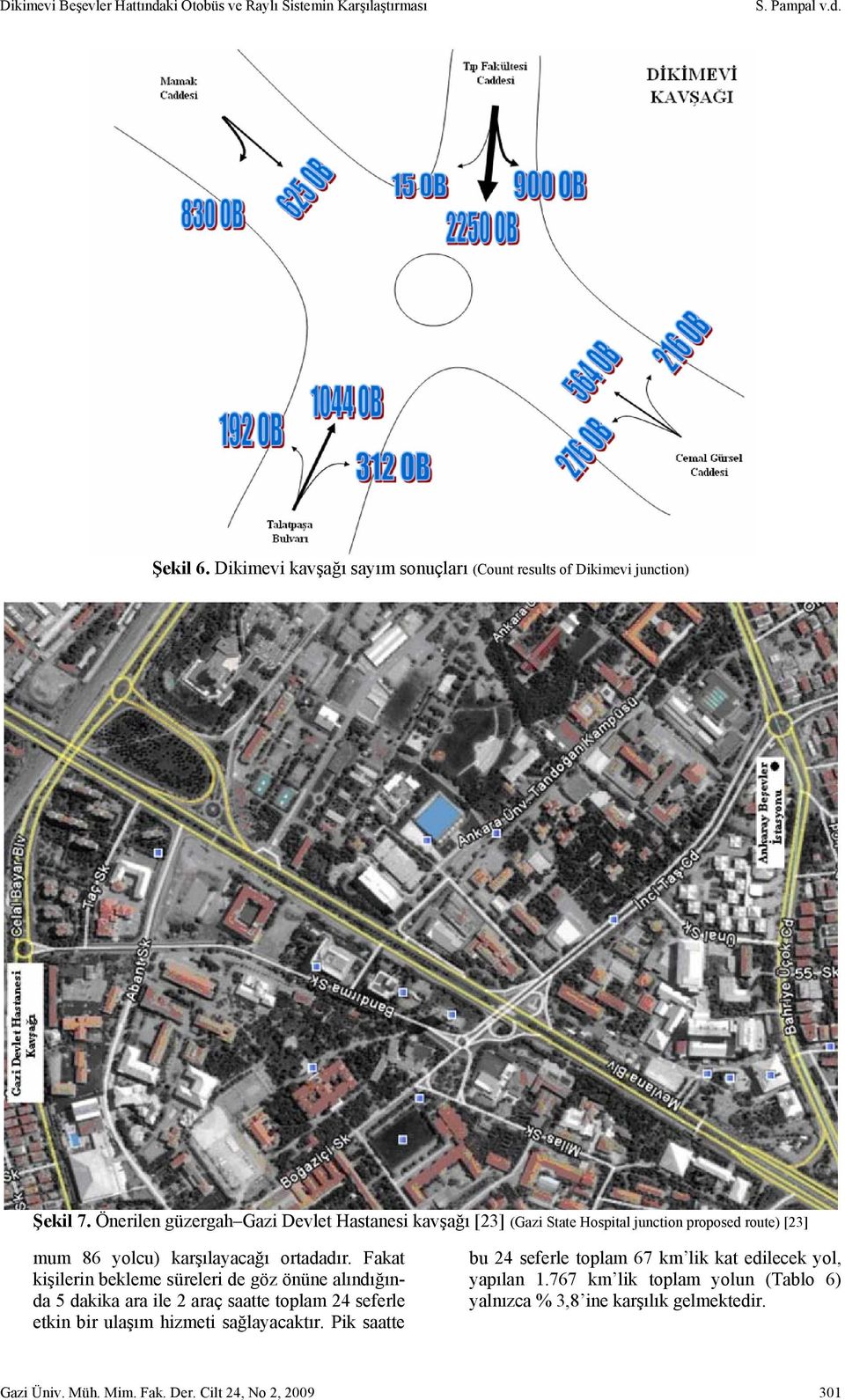 Önerilen güzergah Gazi Devlet Hastanesi kavşağı [23] (Gazi State Hospital junction proposed route) [23] mum 86 yolcu) karşılayacağı ortadadır.