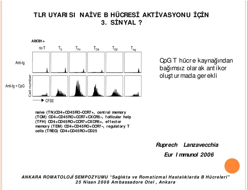 (TN)CD4+CD45RO CCR7+, central memory (TCM) CD4+CD45RO+CCR7+CXCR5, follicular help (TFH)