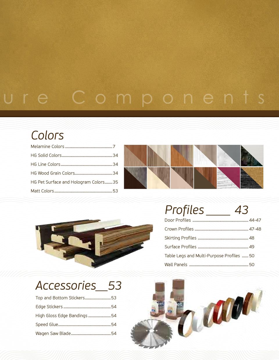 .. 47-48 Skirting Profiles... 48 Surface Profiles... 49 Table Legs and Multi-Purpose Profiles... 50 Wall Panels.