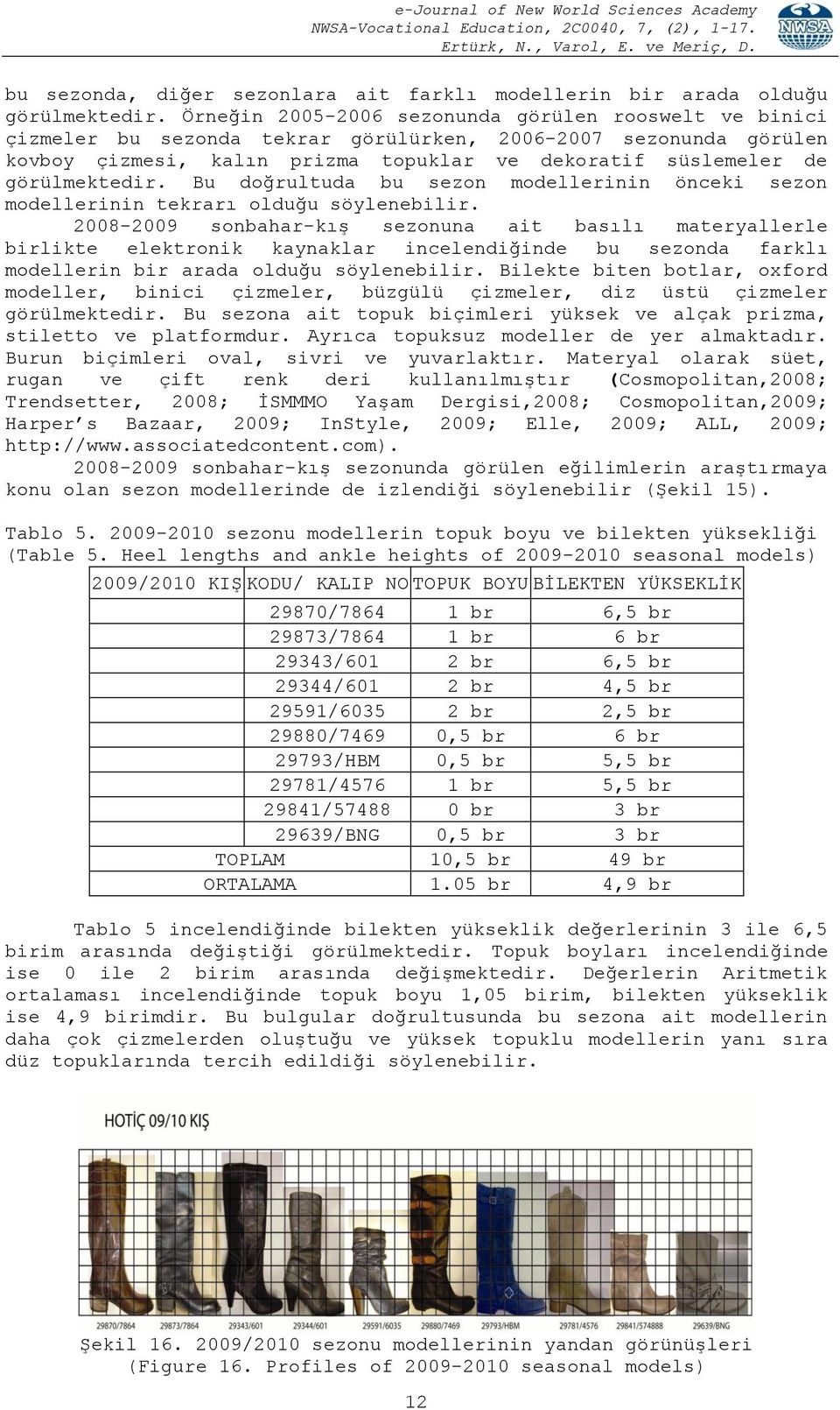 görülmektedir. Bu doğrultuda bu sezon modellerinin önceki sezon modellerinin tekrarı olduğu söylenebilir.